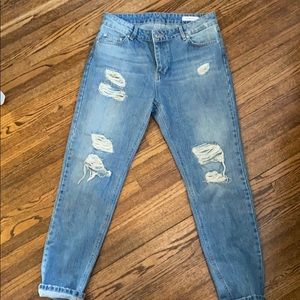 Anine bing distressed boyfriend jeans